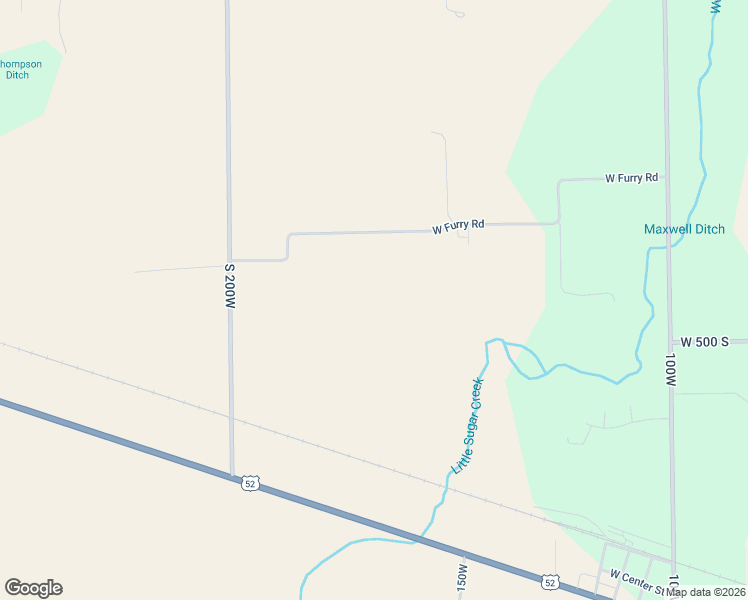 map of restaurants, bars, coffee shops, grocery stores, and more near 1223 West Furry Road in Fountaintown