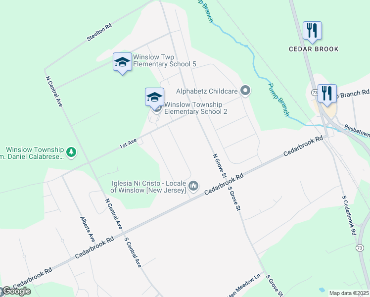map of restaurants, bars, coffee shops, grocery stores, and more near 144 Ryans Run in Sicklerville