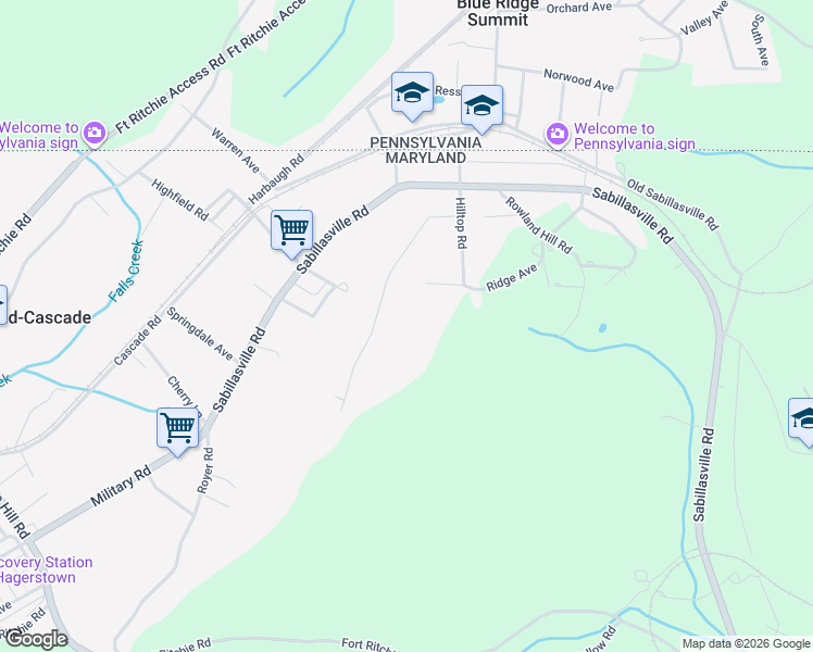 map of restaurants, bars, coffee shops, grocery stores, and more near 14602 Hilltop Road in Highfield-Cascade