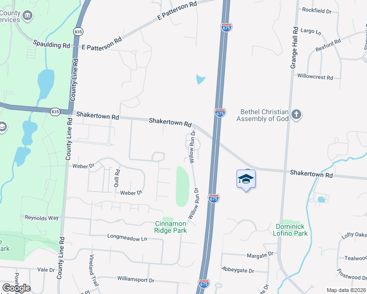 map of restaurants, bars, coffee shops, grocery stores, and more near 3964 Oakmont Way in Beavercreek