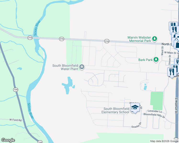 map of restaurants, bars, coffee shops, grocery stores, and more near 66 Knollwood Court in Ashville
