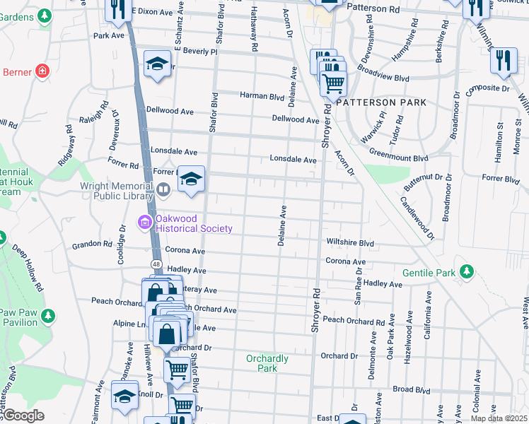 map of restaurants, bars, coffee shops, grocery stores, and more near 329 Telford Avenue in Dayton