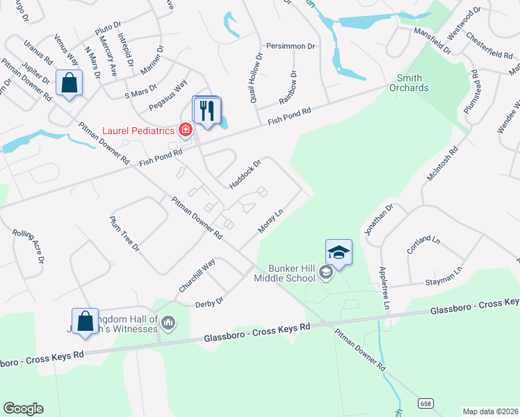 map of restaurants, bars, coffee shops, grocery stores, and more near 514 Cascade Court in Washington Township