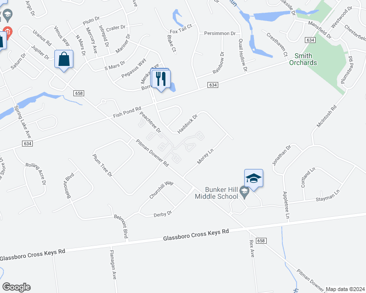 map of restaurants, bars, coffee shops, grocery stores, and more near 548 Cascade Court in Washington Township