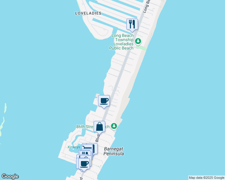 map of restaurants, bars, coffee shops, grocery stores, and more near 22 Long Beach Boulevard in Long Beach
