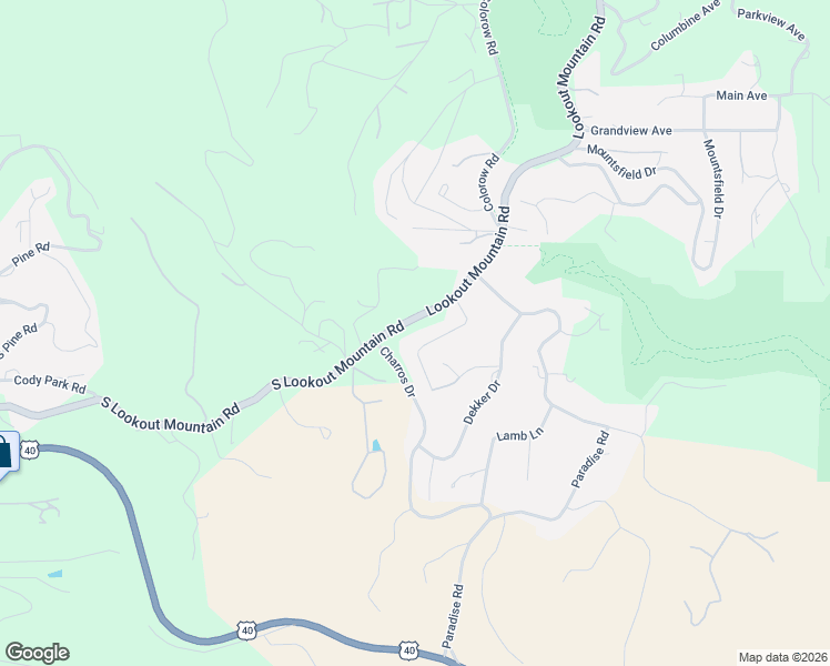 map of restaurants, bars, coffee shops, grocery stores, and more near 39 South Lookout Mountain Road in Golden