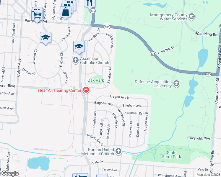 map of restaurants, bars, coffee shops, grocery stores, and more near 2206 Craig Drive in Kettering