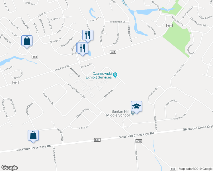 map of restaurants, bars, coffee shops, grocery stores, and more near 645 Covington Court in Washington Township
