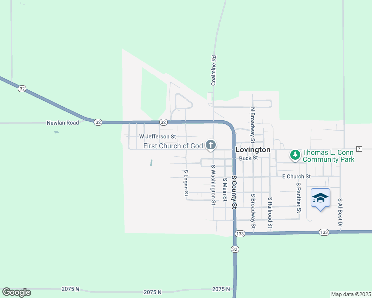 map of restaurants, bars, coffee shops, grocery stores, and more near 501 West State Street in Lovington