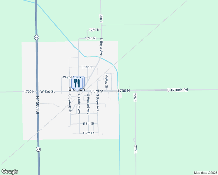 map of restaurants, bars, coffee shops, grocery stores, and more near 201-399 East 3rd Street in Brocton