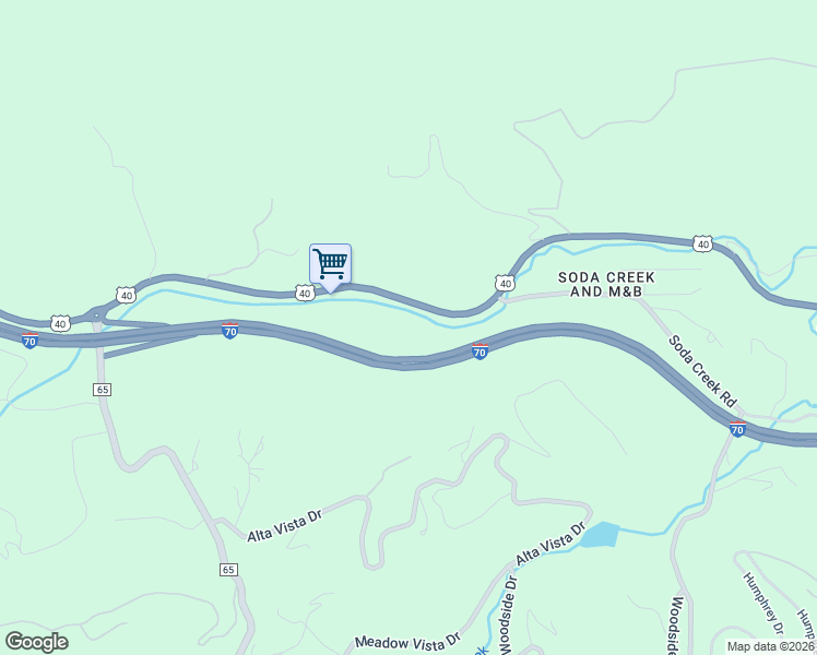 map of restaurants, bars, coffee shops, grocery stores, and more near 33110 U.S. 40 in Evergreen