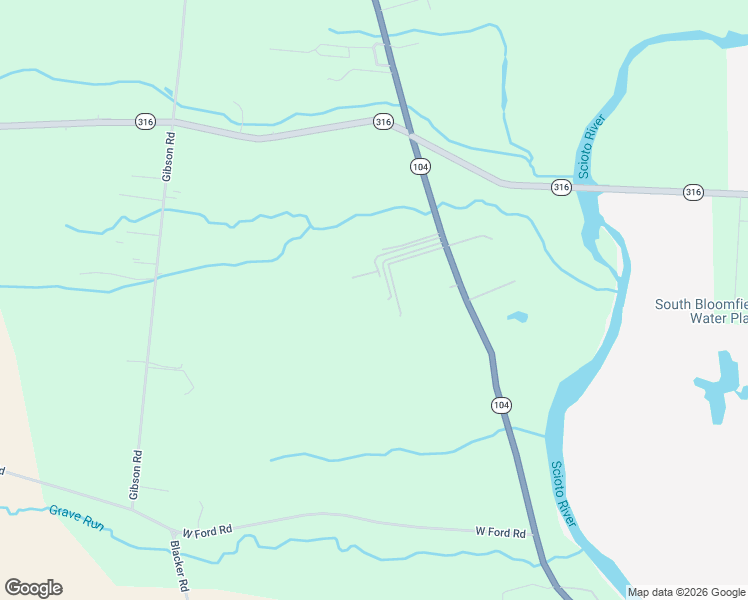map of restaurants, bars, coffee shops, grocery stores, and more near 14941 Ohio 104 in Ashville