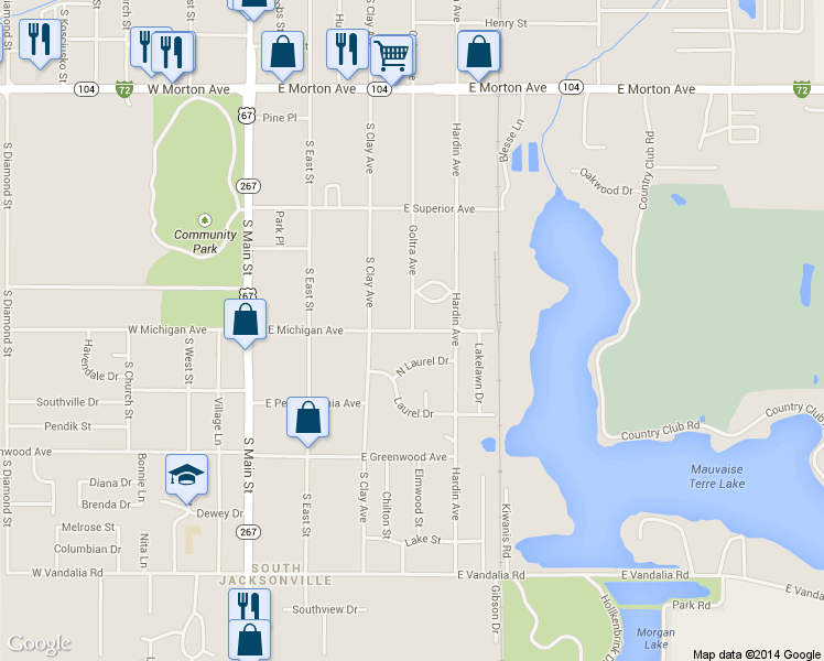 map of restaurants, bars, coffee shops, grocery stores, and more near 1369 Goltra Ave in Jacksonville