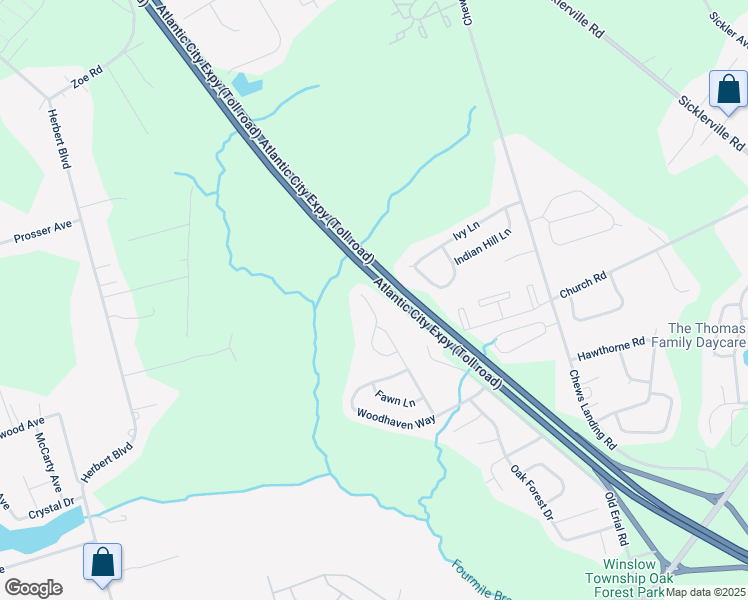 map of restaurants, bars, coffee shops, grocery stores, and more near 31 Acorn Court in Sicklerville