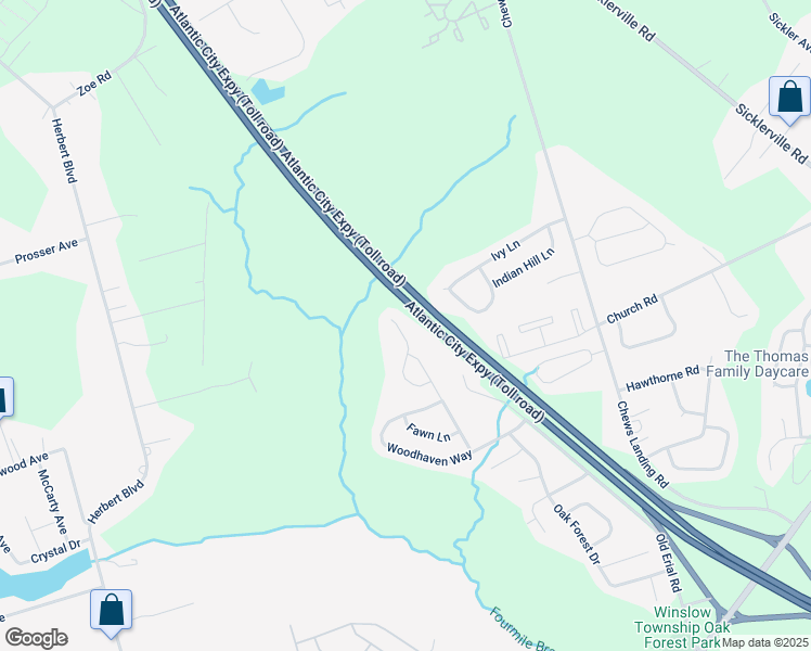 map of restaurants, bars, coffee shops, grocery stores, and more near 31 Acorn Court in Sicklerville