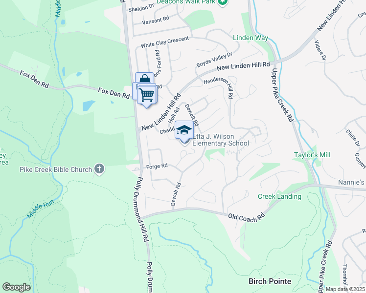 map of restaurants, bars, coffee shops, grocery stores, and more near 14 Forge Road in Newark