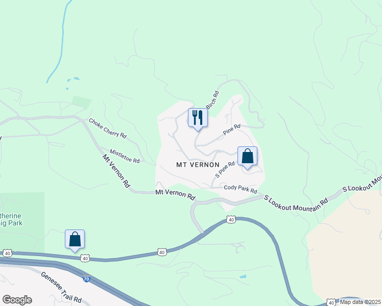 map of restaurants, bars, coffee shops, grocery stores, and more near 85 Spruce Road in Golden