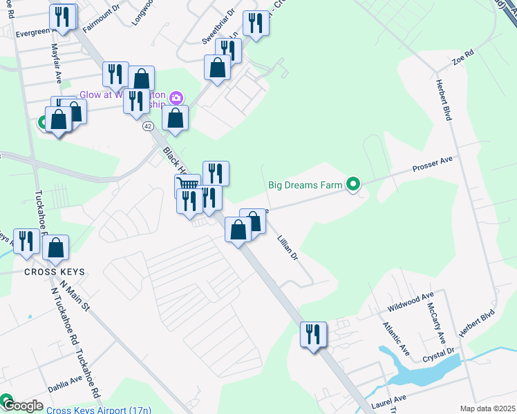 map of restaurants, bars, coffee shops, grocery stores, and more near 229 Prosser Avenue in Monroe
