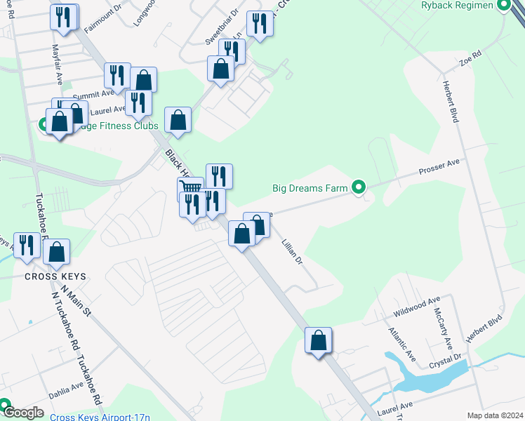 map of restaurants, bars, coffee shops, grocery stores, and more near 229 Prosser Avenue in Monroe