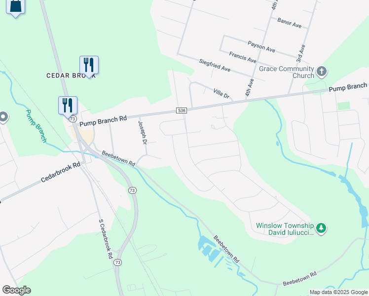 map of restaurants, bars, coffee shops, grocery stores, and more near 24 Willard Way in Berlin