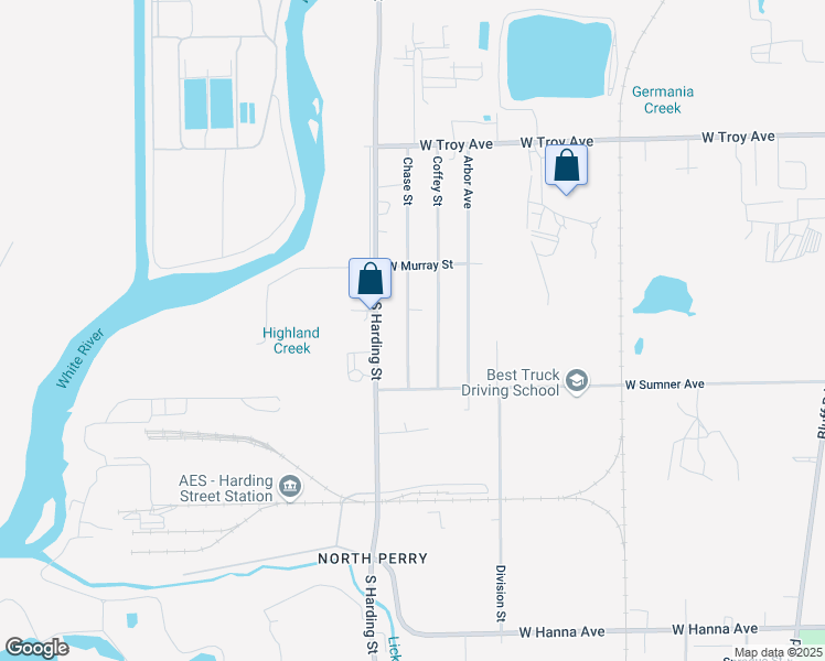 map of restaurants, bars, coffee shops, grocery stores, and more near 3321 Chase Street in Indianapolis