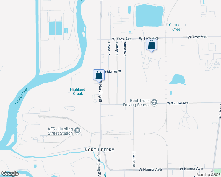 map of restaurants, bars, coffee shops, grocery stores, and more near 3321 Chase Street in Indianapolis