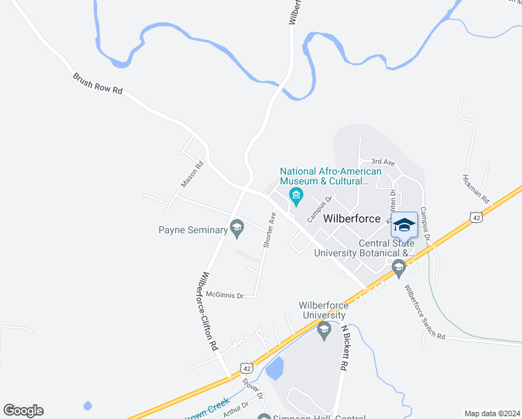 map of restaurants, bars, coffee shops, grocery stores, and more near 1287 Brush Row Road in Xenia