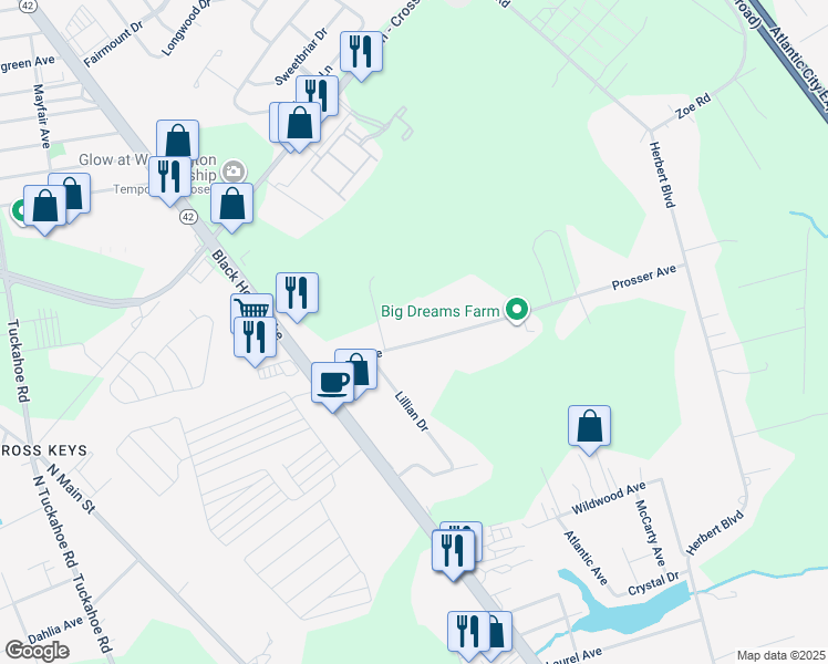 map of restaurants, bars, coffee shops, grocery stores, and more near 337 Prosser Avenue in Monroe