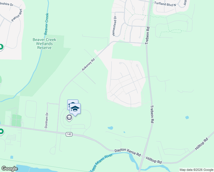 map of restaurants, bars, coffee shops, grocery stores, and more near 1122 Ankeney Road in Xenia