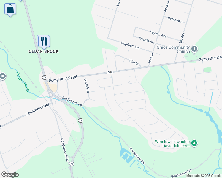 map of restaurants, bars, coffee shops, grocery stores, and more near 24 Willard Way in Berlin