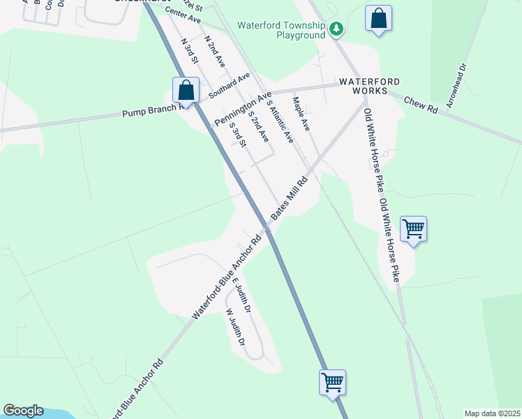 map of restaurants, bars, coffee shops, grocery stores, and more near 214 South White Horse Pike in Winslow Township