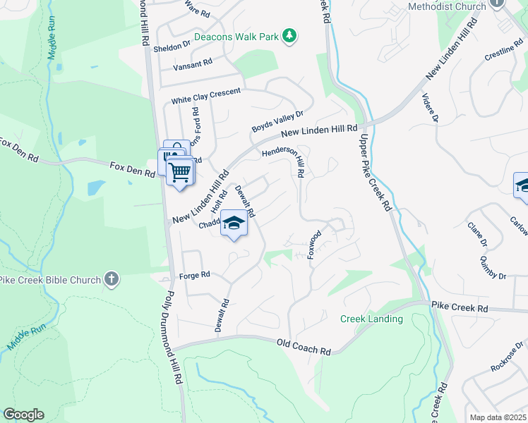 map of restaurants, bars, coffee shops, grocery stores, and more near 115 Chadd Road in Newark