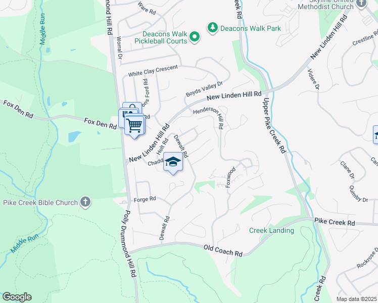 map of restaurants, bars, coffee shops, grocery stores, and more near 2 Martine Court in Newark