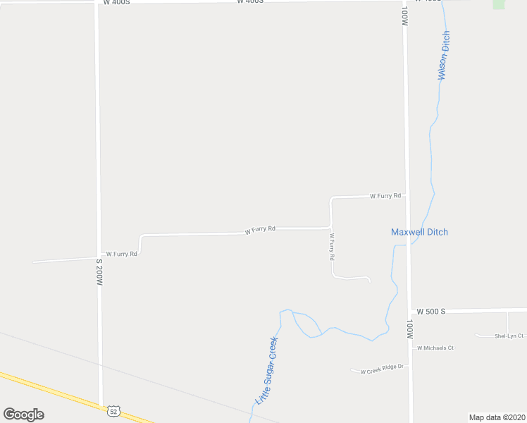 map of restaurants, bars, coffee shops, grocery stores, and more near 1470 West Furry Road in Fountaintown