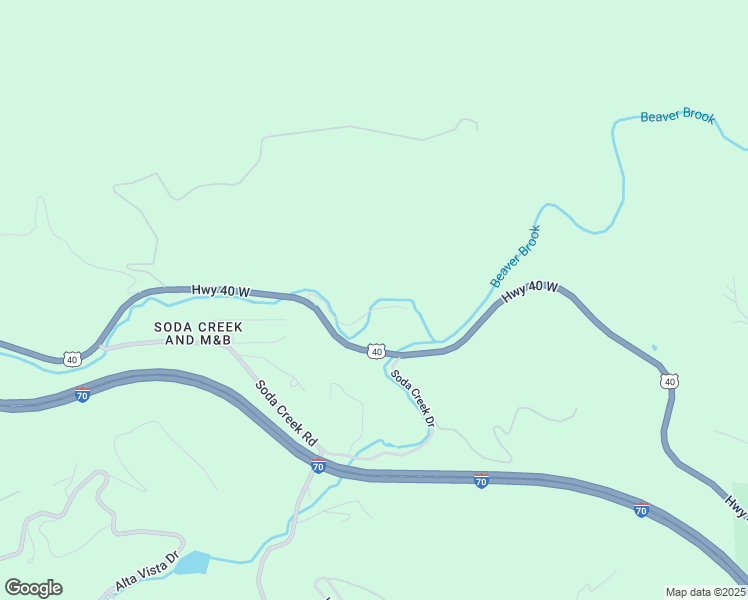 map of restaurants, bars, coffee shops, grocery stores, and more near 32017 U.S. 40 in Evergreen