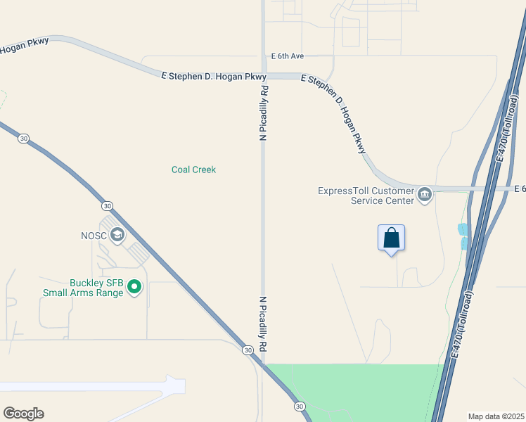 map of restaurants, bars, coffee shops, grocery stores, and more near 225 South Picadilly Road in Aurora