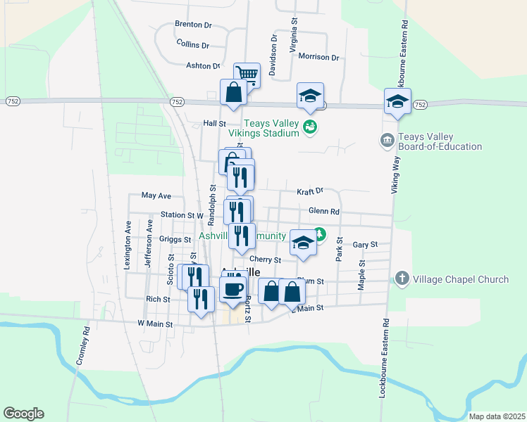 map of restaurants, bars, coffee shops, grocery stores, and more near 55 Glenn Rd in Ashville