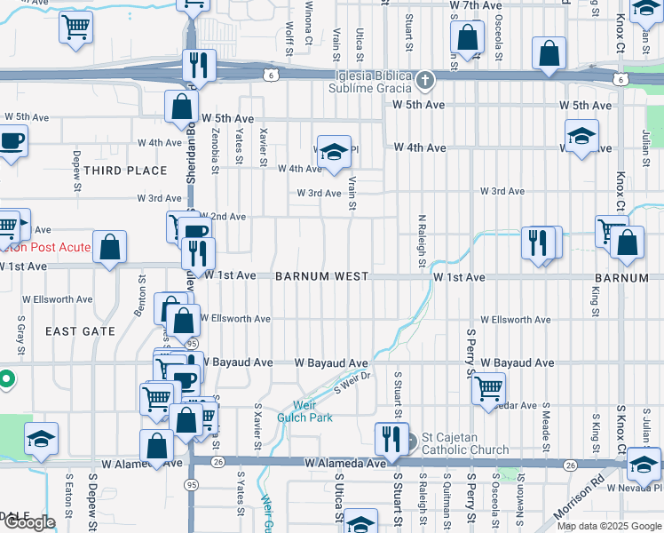 map of restaurants, bars, coffee shops, grocery stores, and more near in 