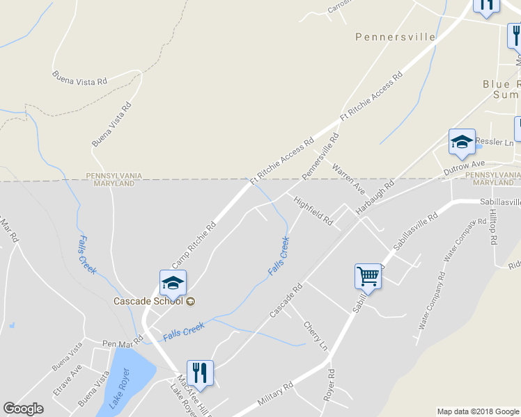 map of restaurants, bars, coffee shops, grocery stores, and more near 14627 Pennersville Road in Highfield-Cascade