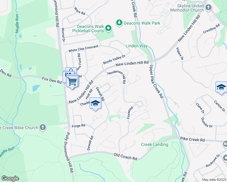 map of restaurants, bars, coffee shops, grocery stores, and more near 126 Chadd Road in Newark