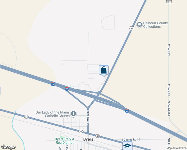 map of restaurants, bars, coffee shops, grocery stores, and more near 2 Devers Avenue in Byers