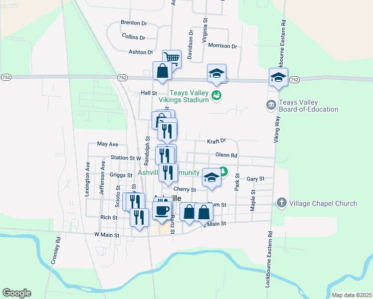 map of restaurants, bars, coffee shops, grocery stores, and more near 55 Glenn Road in Ashville