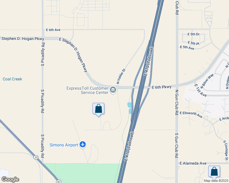 map of restaurants, bars, coffee shops, grocery stores, and more near in Aurora