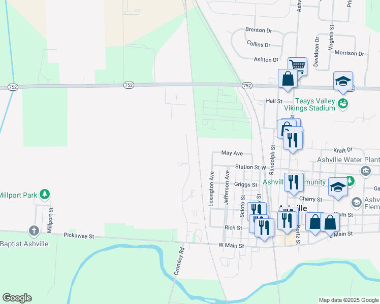 map of restaurants, bars, coffee shops, grocery stores, and more near 100 Abby Court in Ashville