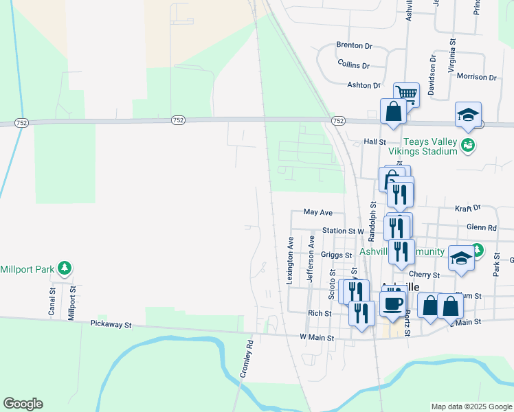 map of restaurants, bars, coffee shops, grocery stores, and more near 100 Abby Court in Ashville