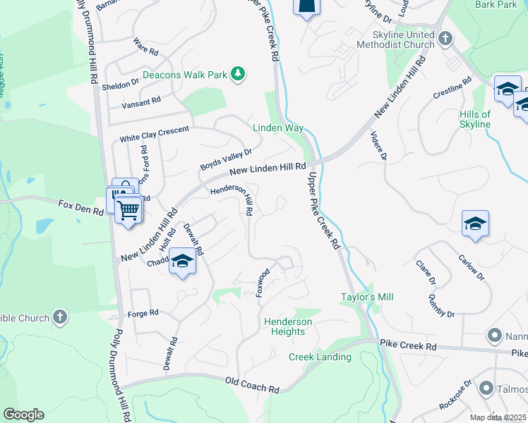 map of restaurants, bars, coffee shops, grocery stores, and more near 304 Greystone Lane in Newark