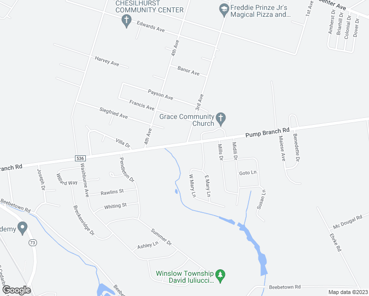 map of restaurants, bars, coffee shops, grocery stores, and more near 144 Pump Branch Road in Camden County