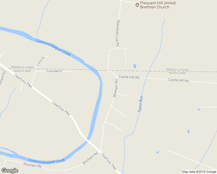 map of restaurants, bars, coffee shops, grocery stores, and more near 16936 Shinham Road in Hagerstown