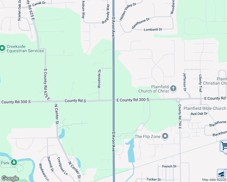 map of restaurants, bars, coffee shops, grocery stores, and more near 2936 Indiana 267 in Plainfield