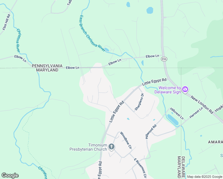 map of restaurants, bars, coffee shops, grocery stores, and more near 24 Meadow View Court in Elkton